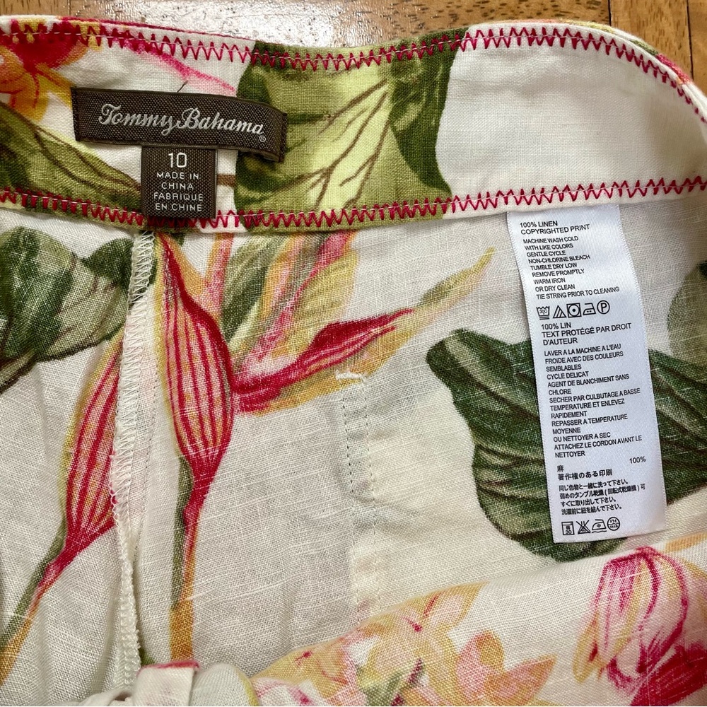 Tommy Bahama Floral Wide Leg Pants - Pink and Green - Picture 4 of 4